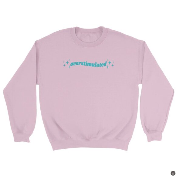 Overstimulated Crewneck Sweatshirt in Pink - Picture 5 of 5